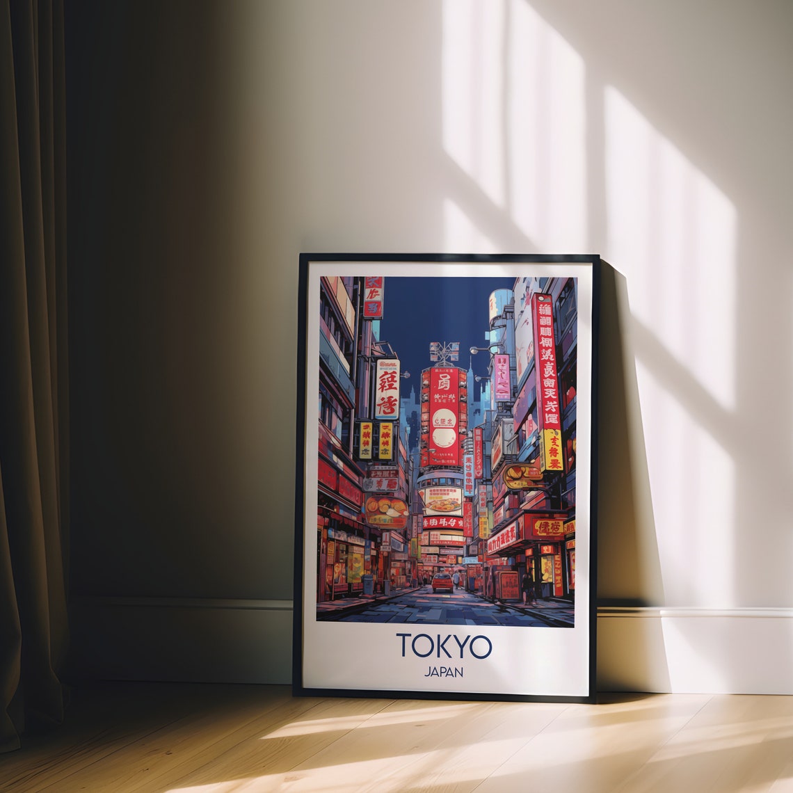 Tokyo Japan Neon Night Street Signs Cityscape Art Travel Poster - Image 2