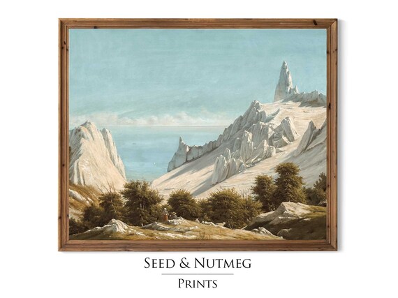 Vintage Landscape Art Prints Mountains Prints Antique Oil Painting Wall Art 245