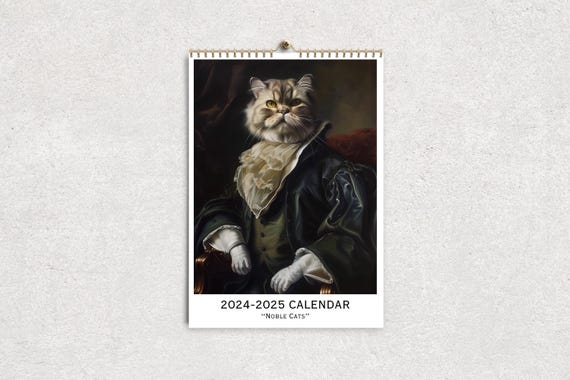 Noble Cats 2024-2025 Illustrated Wall Decor