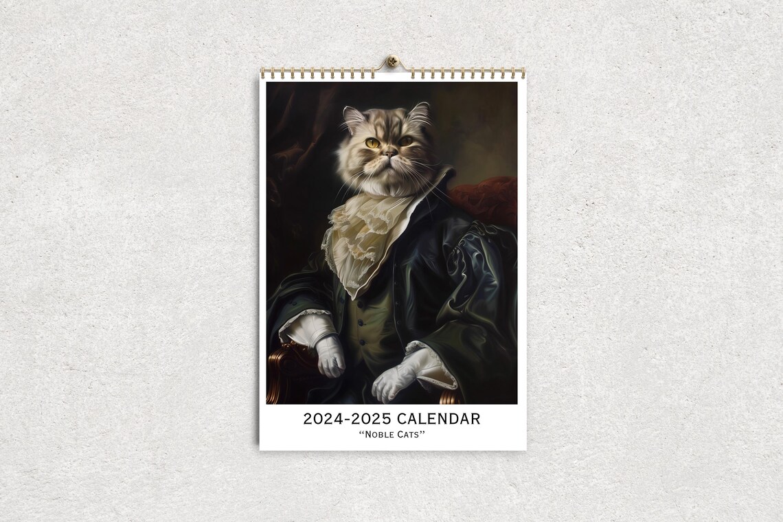 Noble Cats 2024-2025 Illustrated Wall Decor