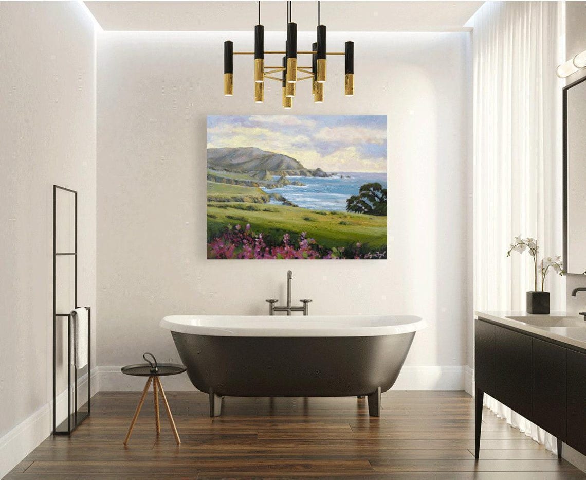 Big Sur Coastline Wildflowers Rocky Cliffs Ocean View Poster - Image 3