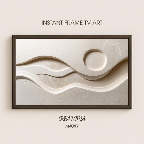 Organic Curves Minimalist Plaster Relief Art Print