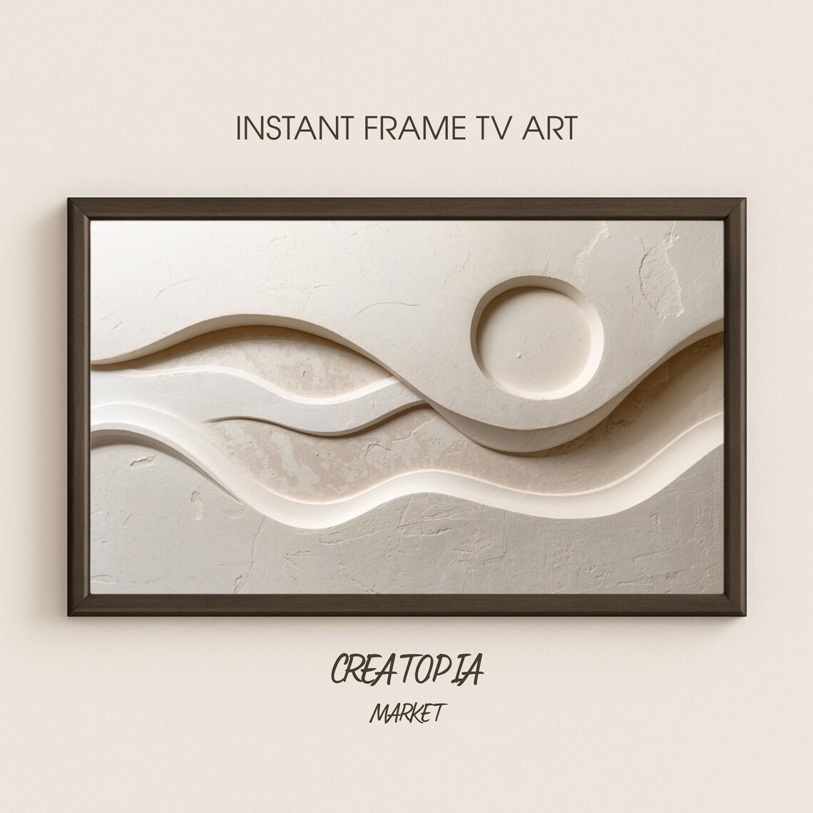 Organic Curves Minimalist Plaster Relief Art Print