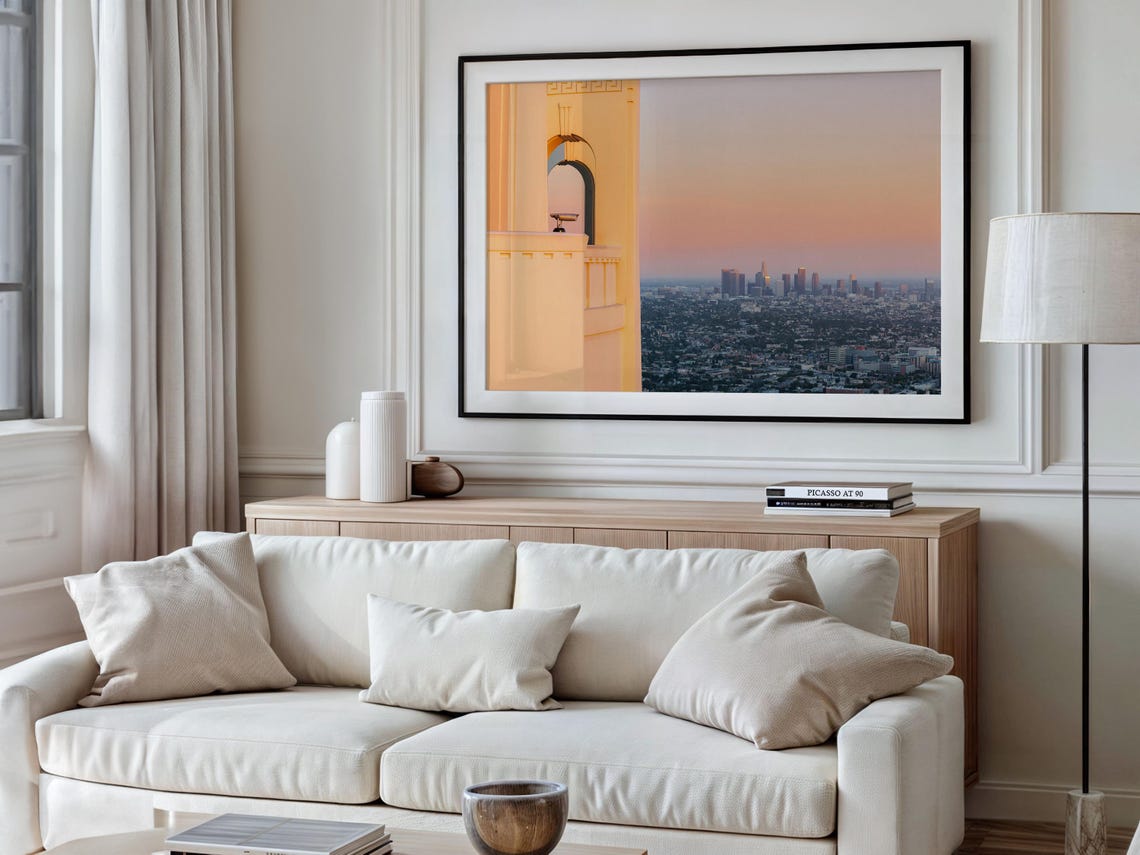 Griffith Observatory Terrace Sunset View Los Angeles Photo Poster