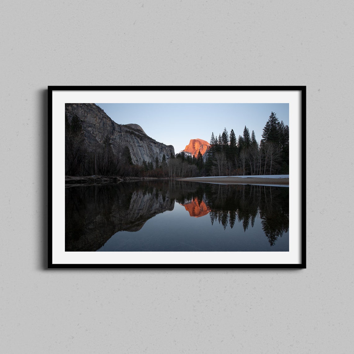 Yosemite Half Dome Sunset Reflection Mirror Lake Photo Print