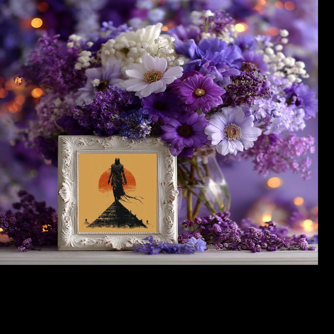 Egyptian Mummy Standing On Top Of Pyramid Art Print