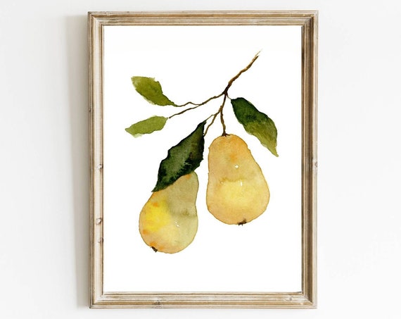 Pears Watercolor Painting Pear Tree Art Print