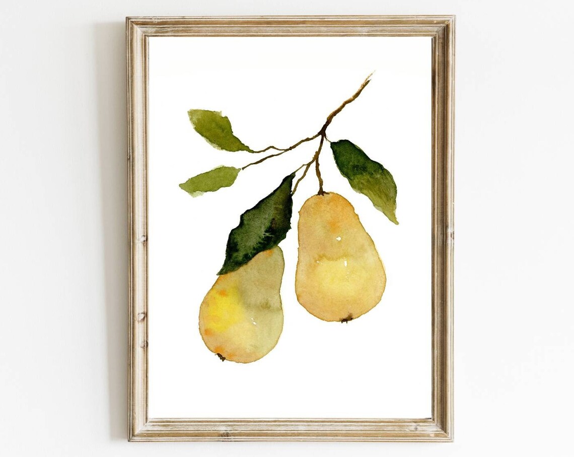 Pears Watercolor Painting Pear Tree Art Print