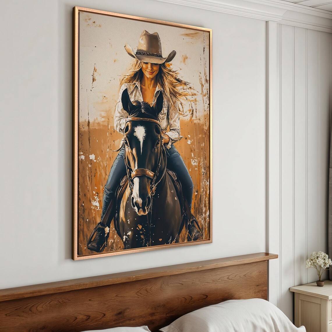Wild West Cowgirl Riding Horse Equestrian Western Art Poster - Image 4