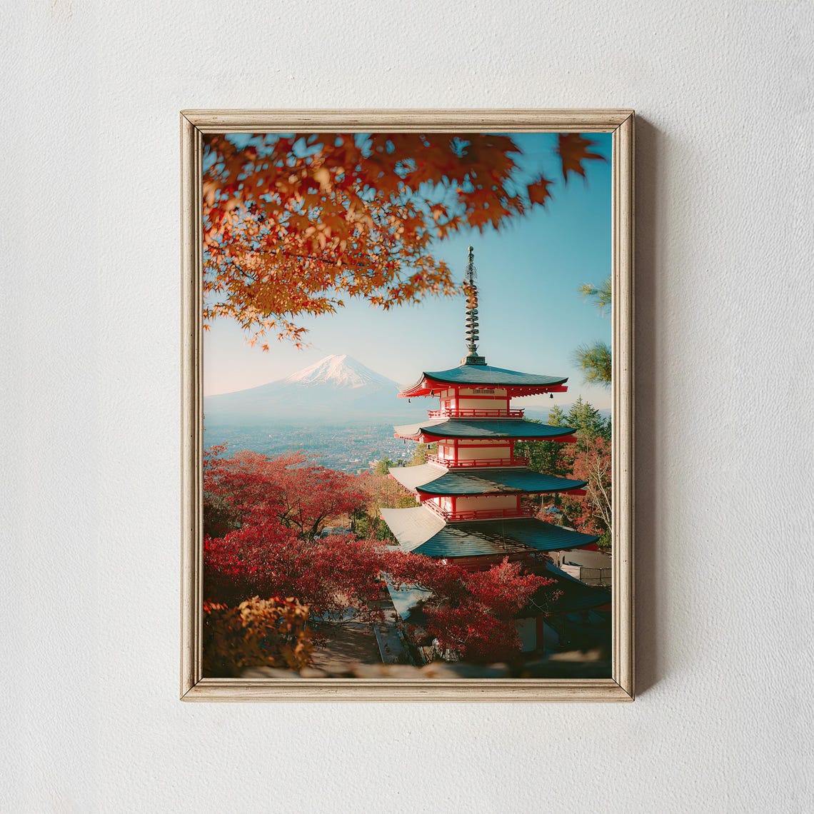 Chureito Pagoda Print Mt Fuji Autumn Maple Landscape