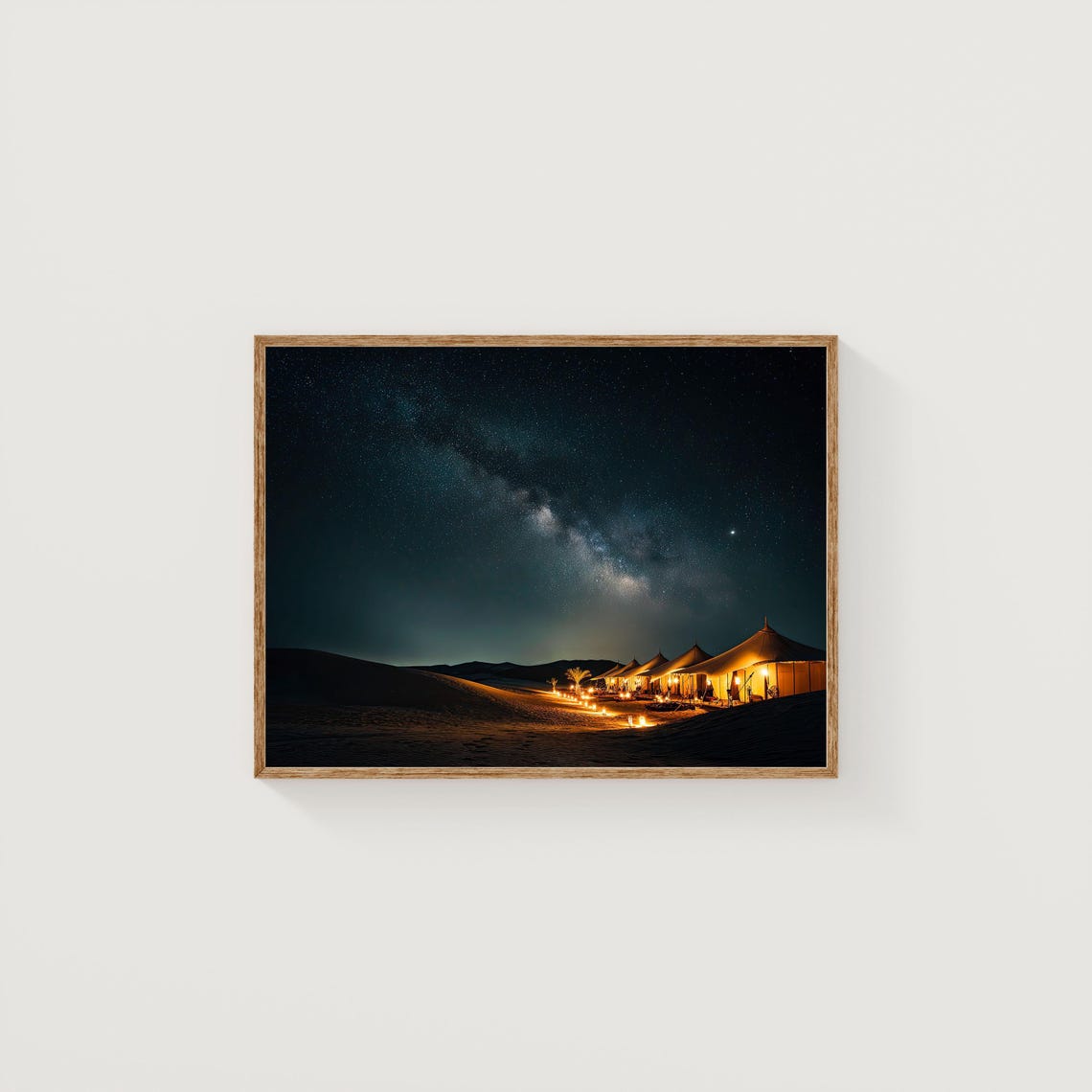 Dubai Desert Night Sky Print Luxury Camp Arabian Art Decor