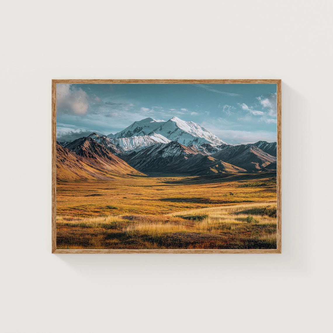 Denali National Park Snow Capped Mountain Alaska Landscape Print
