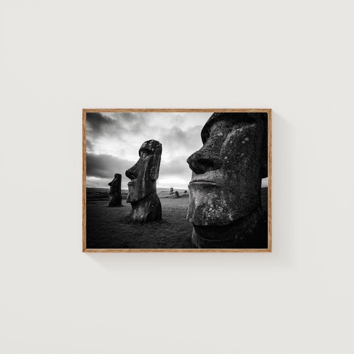 Moai Statues Black And White Easter Island Dramatic Photo Poster
