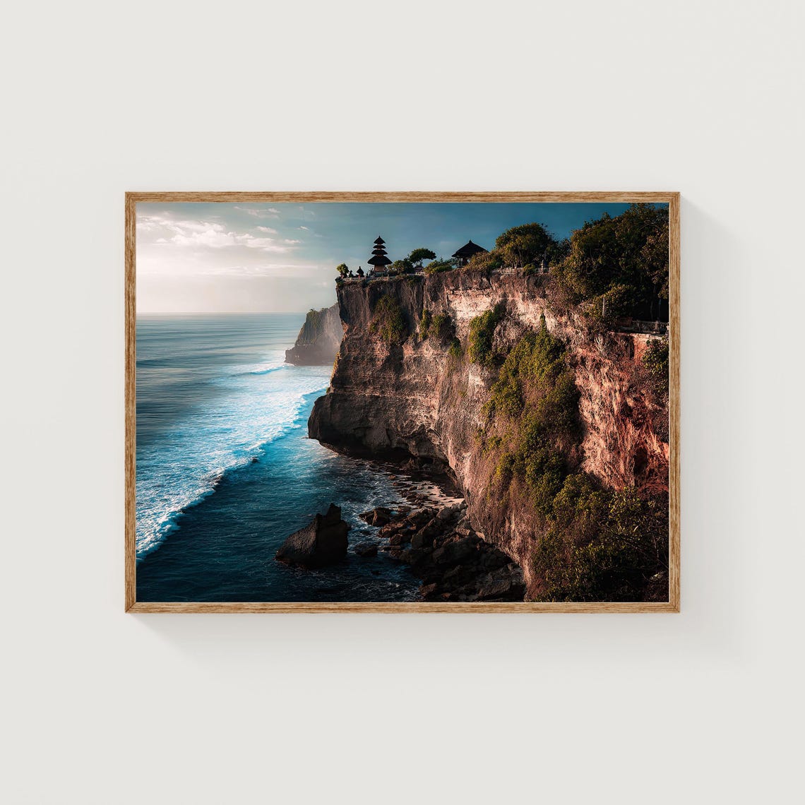 Uluwatu Temple Bali Cliff Ocean View Sunset Travel Photo Poster