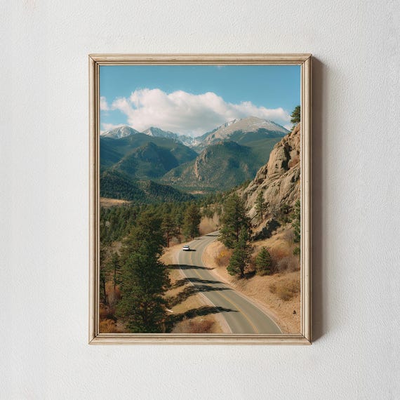 Mountain Road Wall Art Print Scenic Rocky Mountains Photography