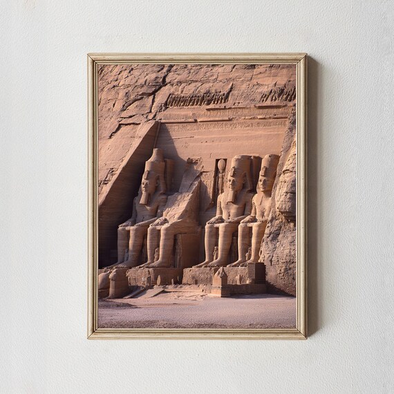 Abu Simbel Ancient Egyptian Temple Colossal Statues Travel Poster
