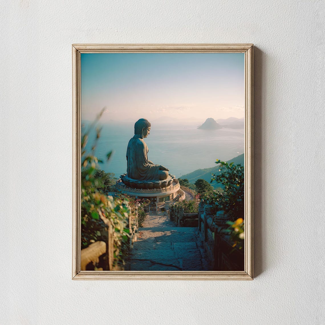 Buddha Wall Art Print Calm Ocean Zen Landscape Photography