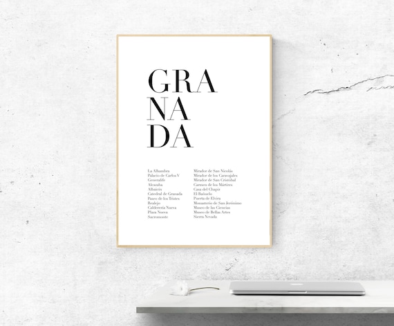 Granada Monuments, Museums and Attractions Travel Poster