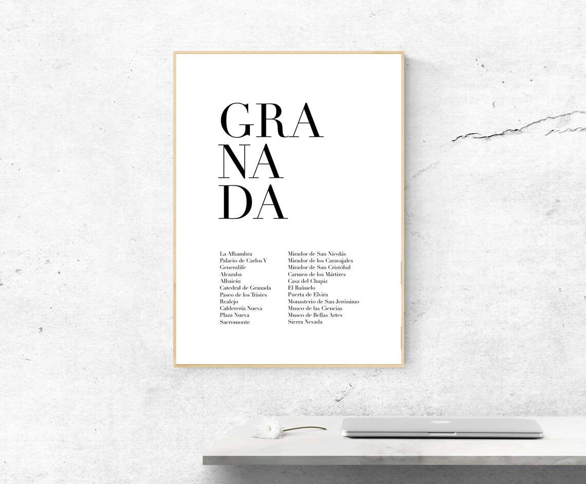 Granada Monuments, Museums and Attractions Travel Poster