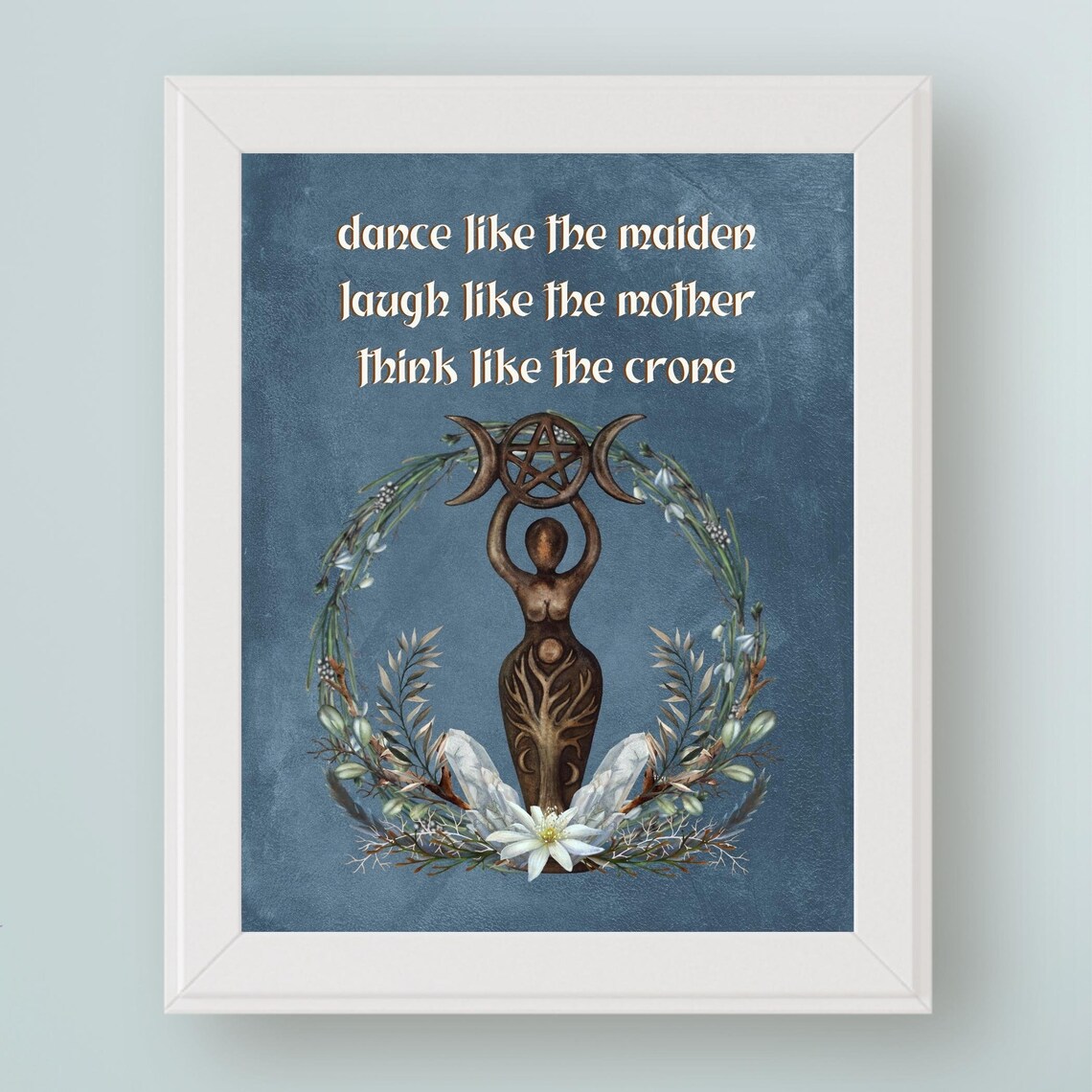 Wiccan Triple Moon Goddess Sign, Pagan Poster