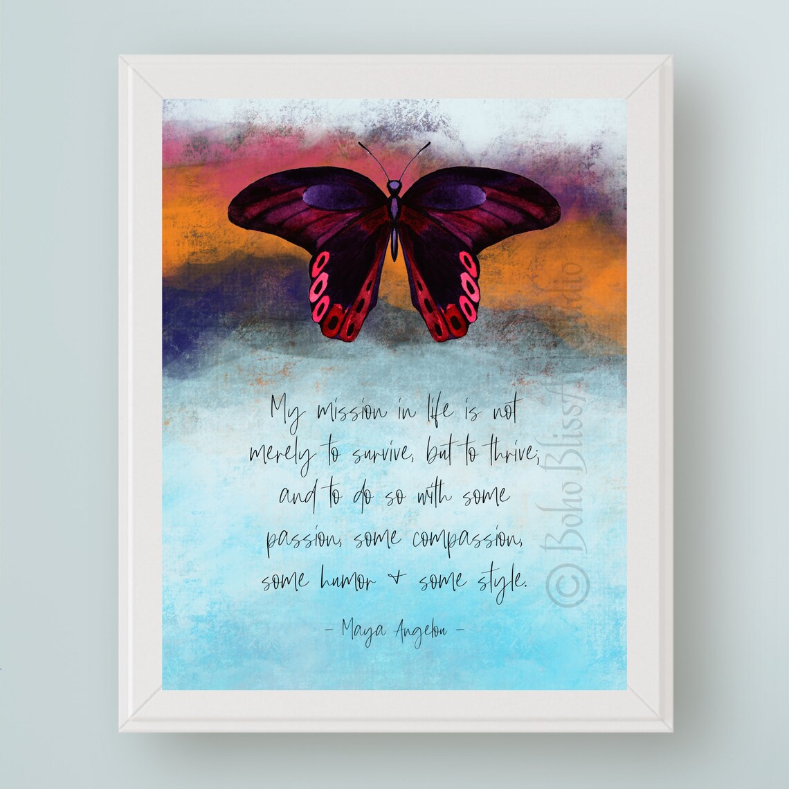 Maya Angelou Quote Art Print, Graduation Gift