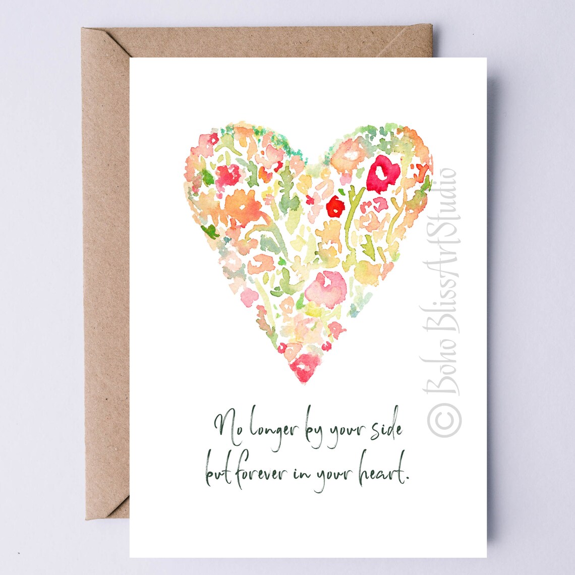 No Longer By Your Side Sympathy Quote Art Print