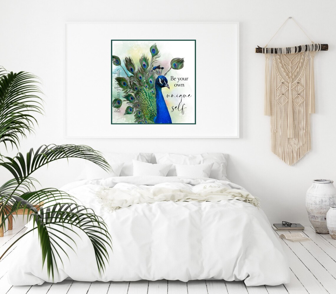 Peacock Self Help Art Print, Inspirational Gift For Her - Image 2