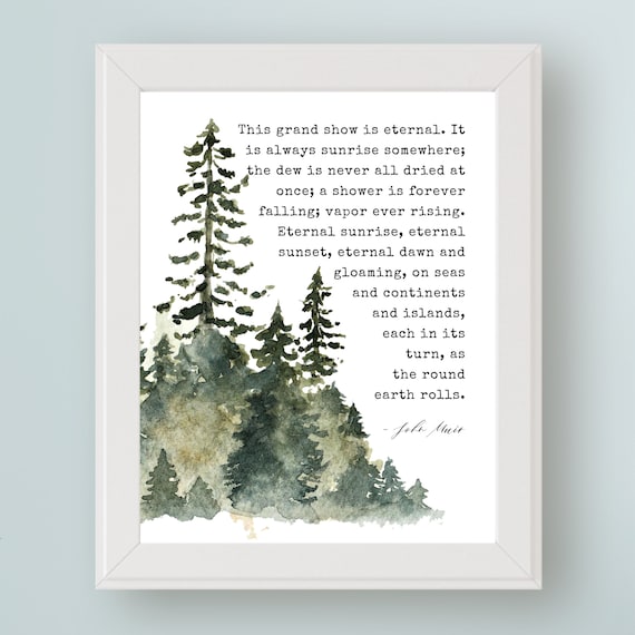John Muir Quote, This Grand Show Is Eternal Art Print