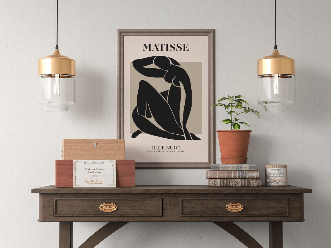 Henri Matisse Inspired Blue Nude Poster Print - Image 2