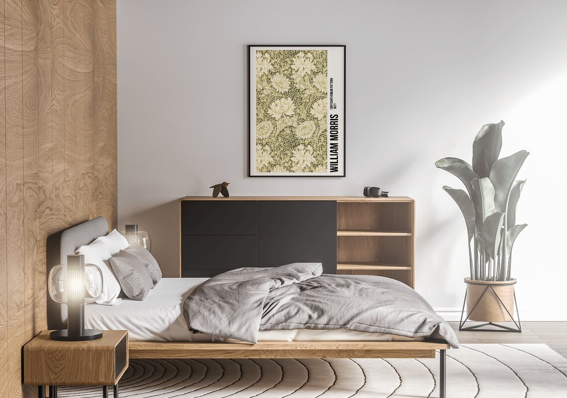 William Morris Chrysanthemum Pattern Exhibition Poster Print - Image 5
