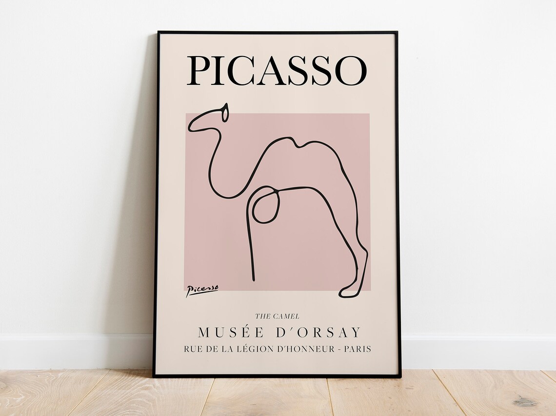 Picasso Camel Vintage Line Art Poster Print