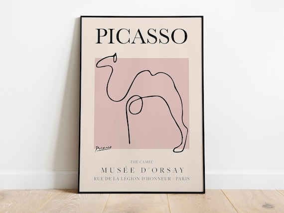 Picasso Camel Vintage Line Art Poster Print