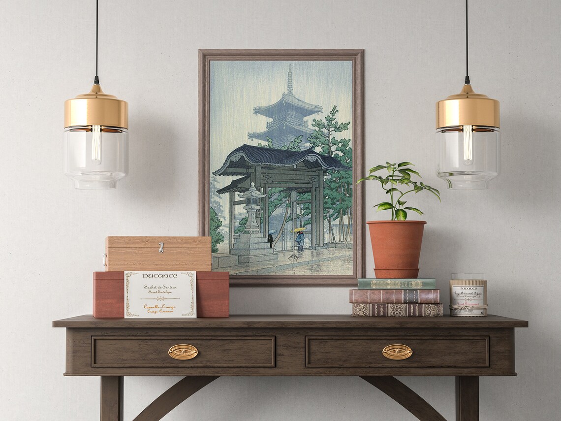 Hasui Kawase Zensetsu Temple Vintage Travel Poster - Image 4