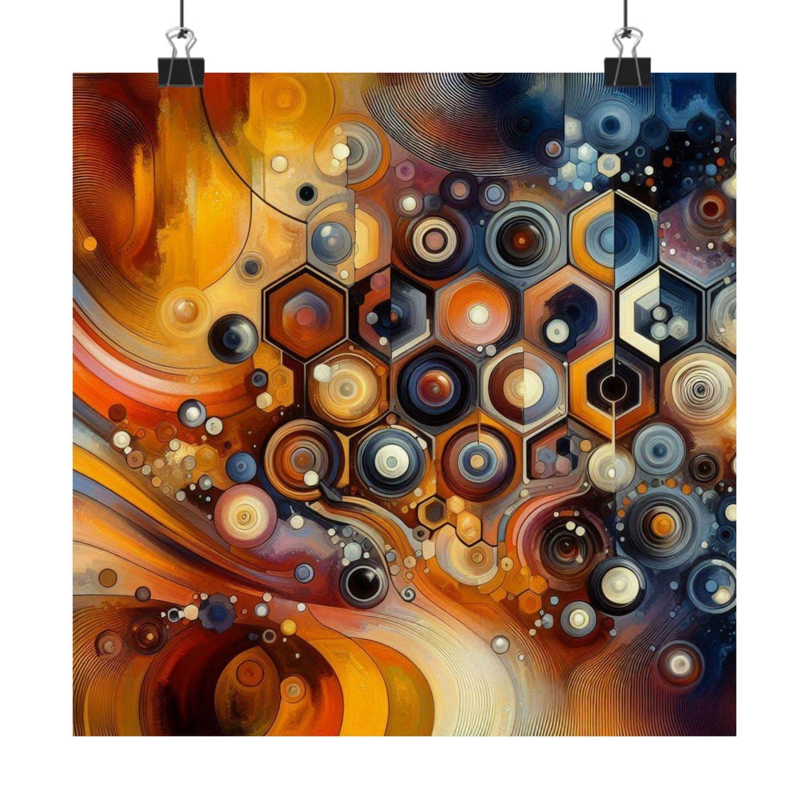 Abstract Geometric Art Print Modern Wall Decor Colorful Home Decoration Unique Gift For Art Lovers Bohemian Style - Image 7