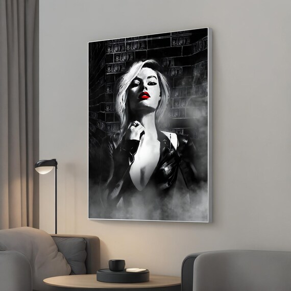 Margot Robbie Portrait Art Canvas Painting Sensual Woman Wall Decor Artwork For Stylish Home Unique