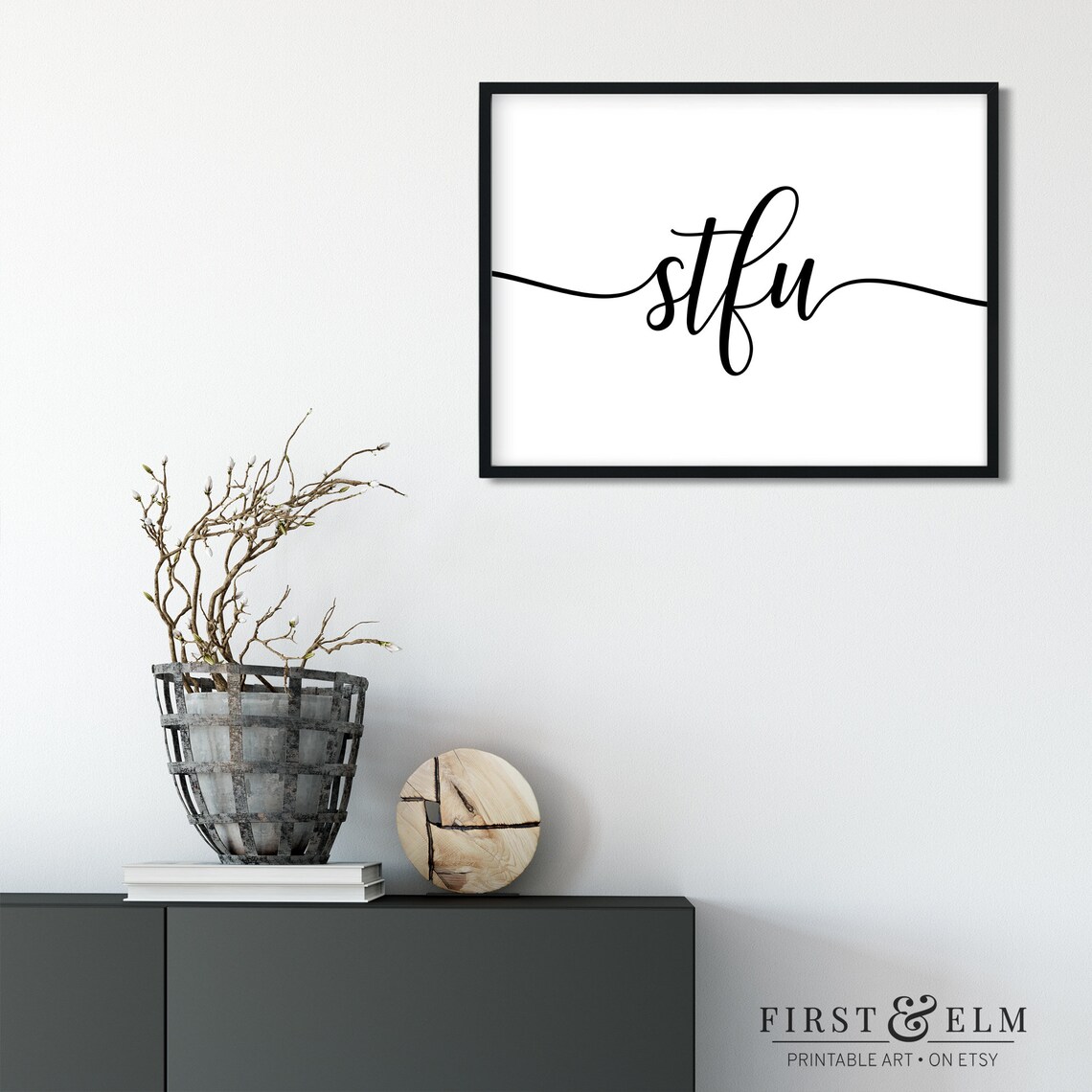 Stfu Funny Typography Poster, Rude Home Decor - Image 2