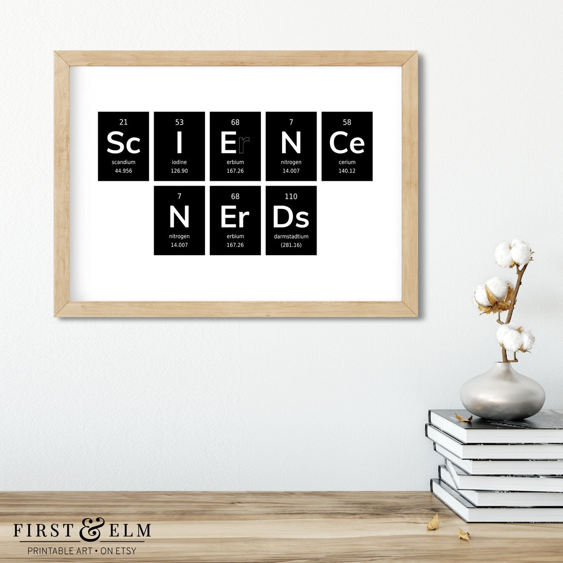 Science Nerds Periodic Table Elements Colorful Typography Art Print - Image 3