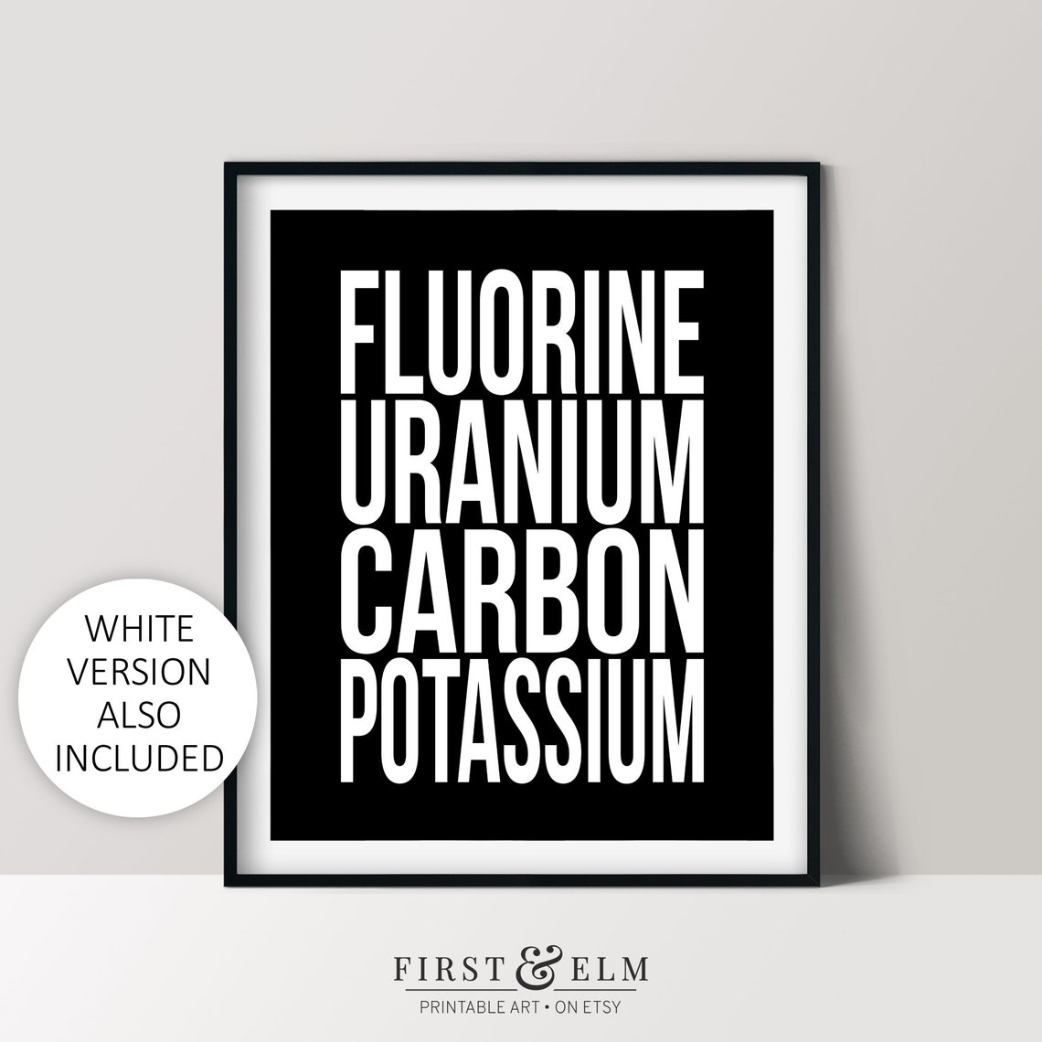 Fluorine Uranium Carbon Potassium Elements Joke Poster Nerdy Gift
