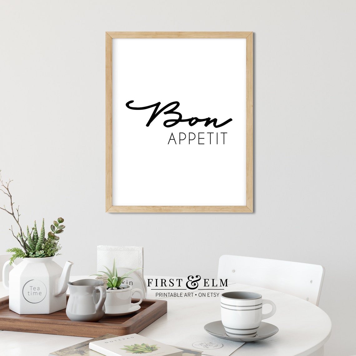 Bon Appetit Minimalist French Kitchen Dining Room Decor Art Print - Image 3