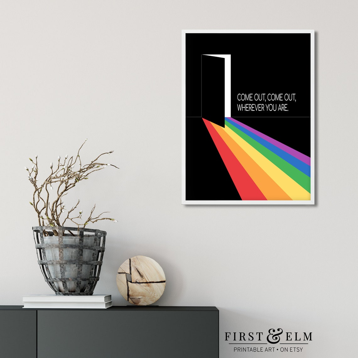 Come Out Wherever You Are Lgbt Pride Wall Art Instant Art Pride Rainbow Colors - Image 3