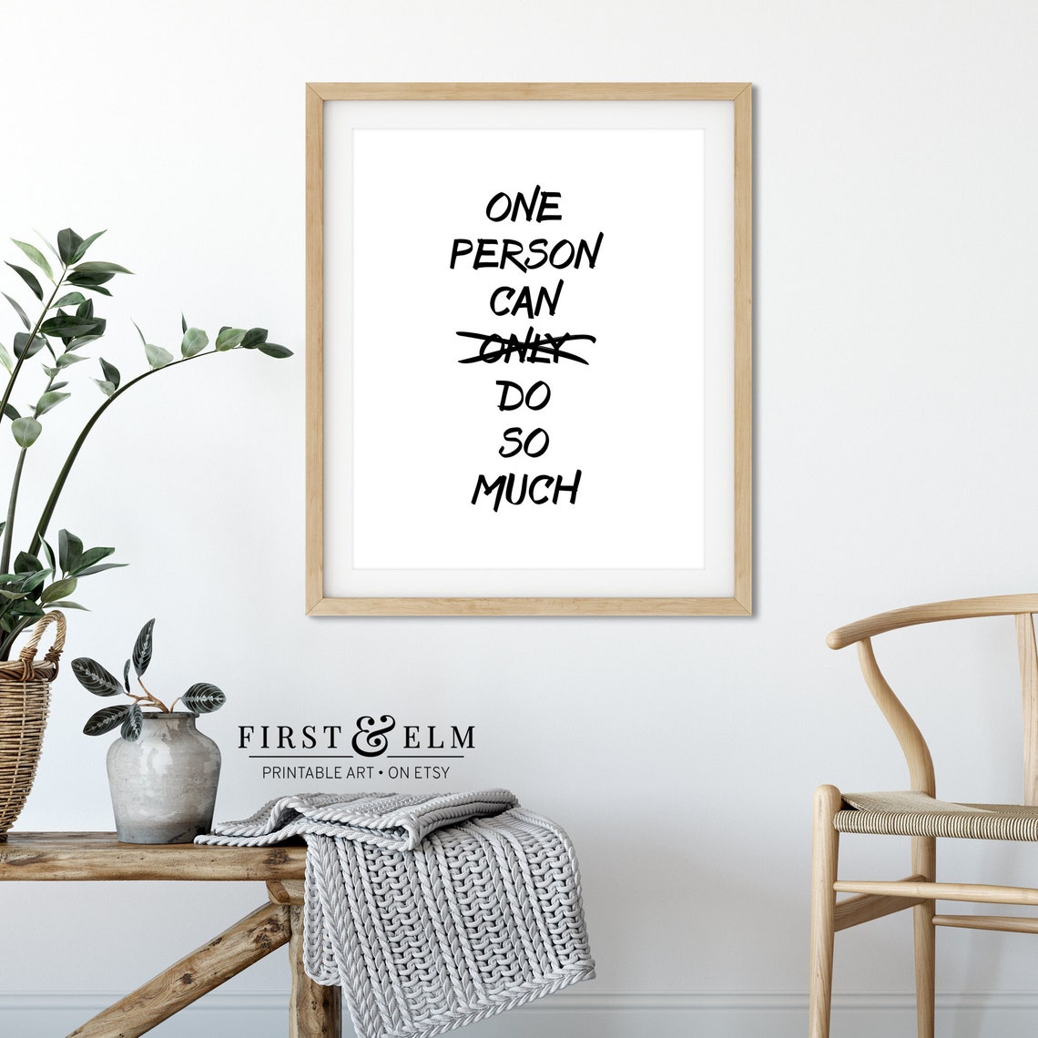 One Person Can Do So Much Motivational Quote Black White Poster - Image 3