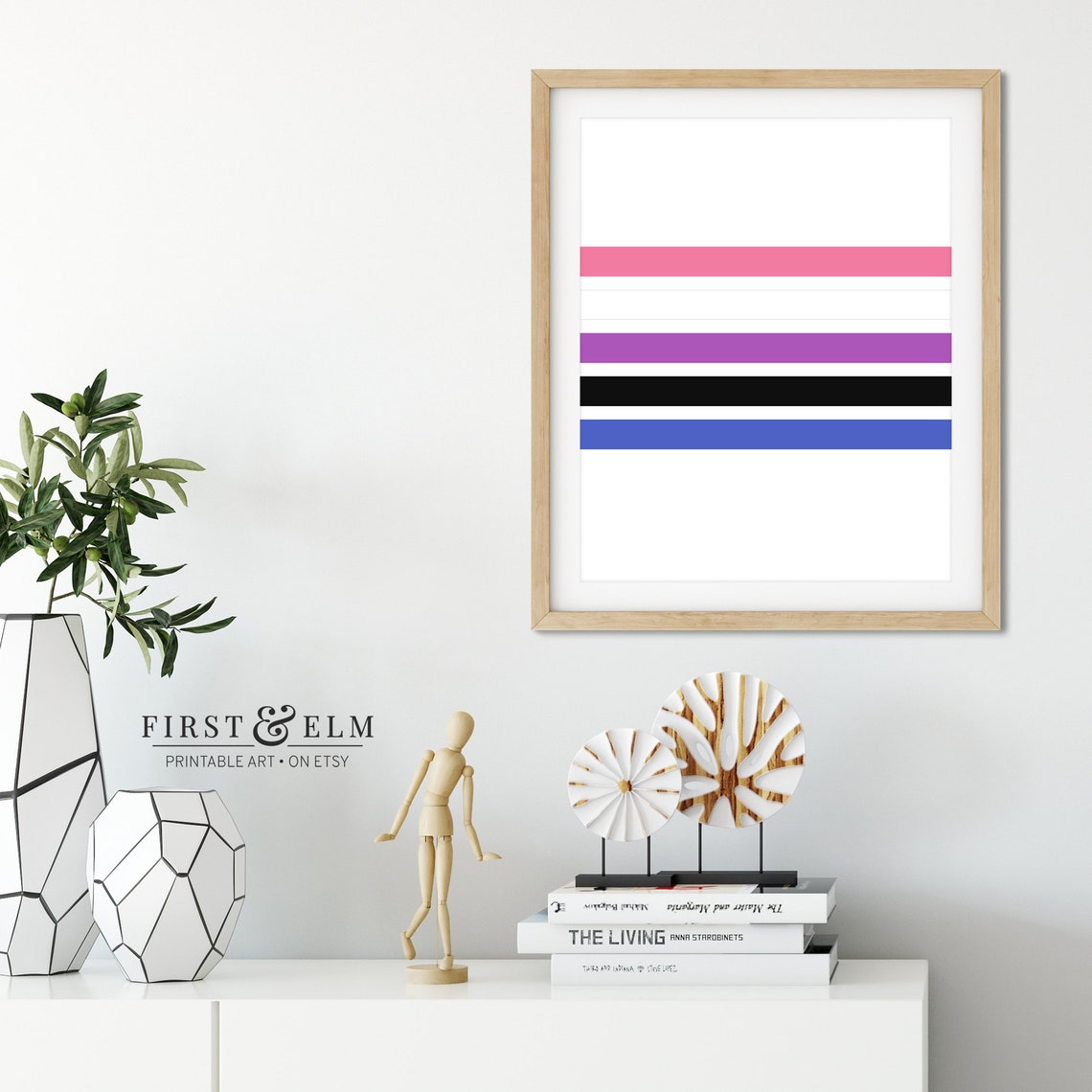 Genderfluid Pride Flag Colors Minimalist LGBTQ Identity Wall Poster - Image 3
