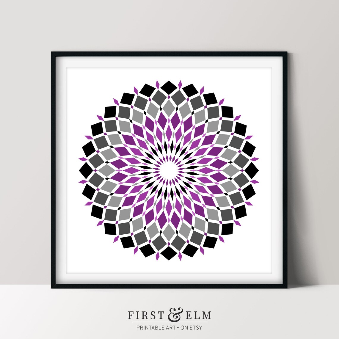 Asexual Pride Mandala, Contemporary Decor Art Print - Image 2