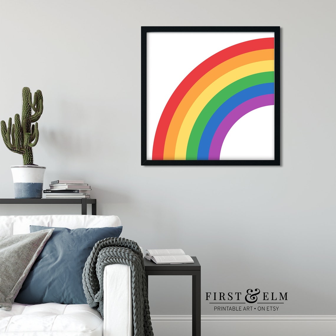 Rainbow Arc Minimalist Stripe Art Colorful Modern Wall Poster - Image 3