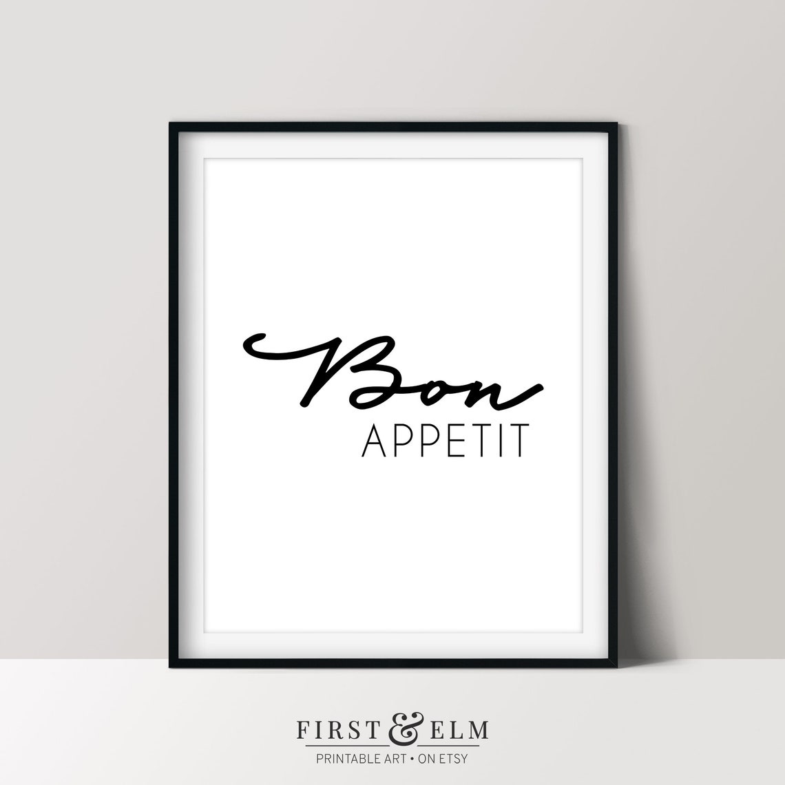Bon Appetit Minimalist French Kitchen Dining Room Decor Art Print