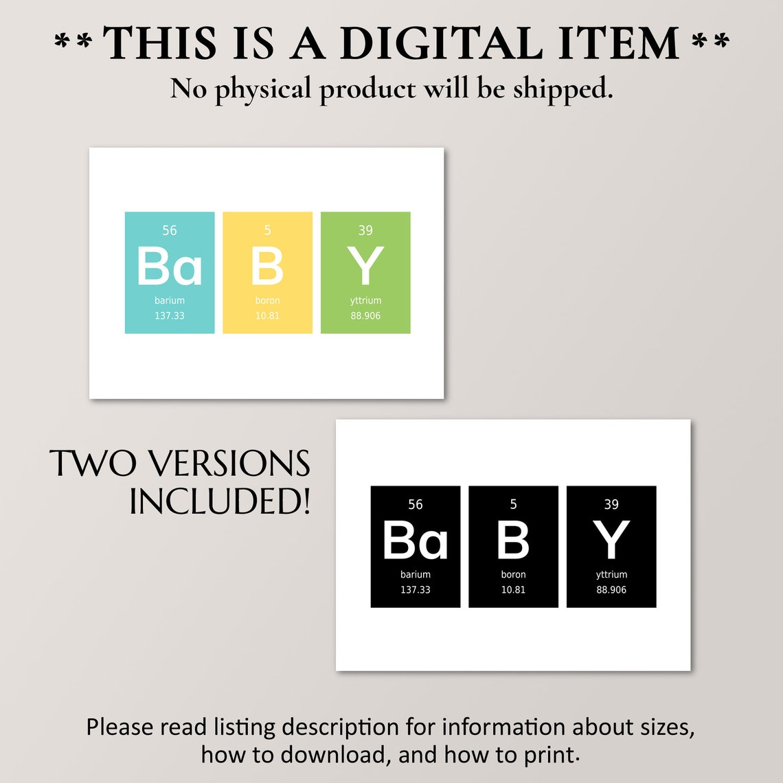 Baby Periodic Table Elements Pastel Nursery Science Teacher Poster - Image 2