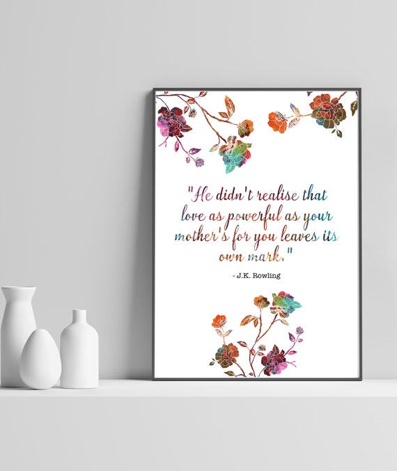 Inspirational Wizard Quote Print A Mothers Love Leaves Mark Wall Art Magical Gift Abstract Colourful Poster Home Decor