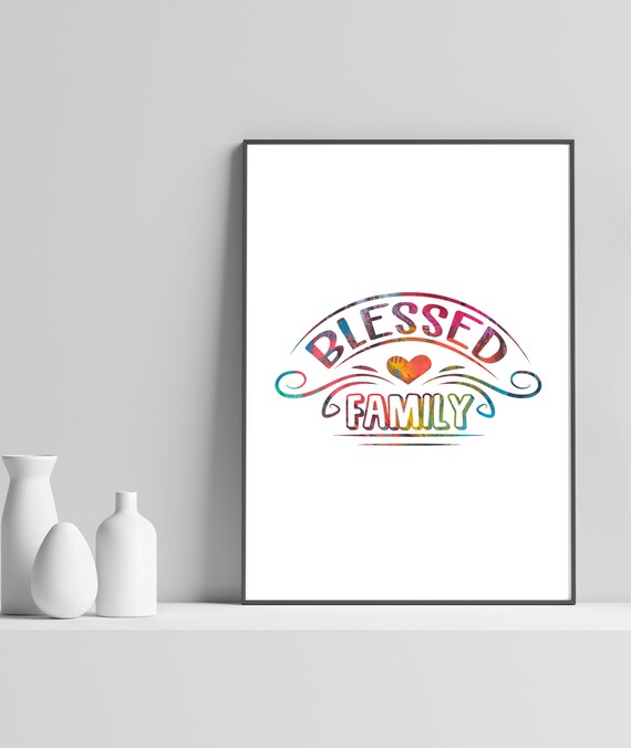 Blessed Family Home Decor House Warming Gift Wall Art Living Room Prints New