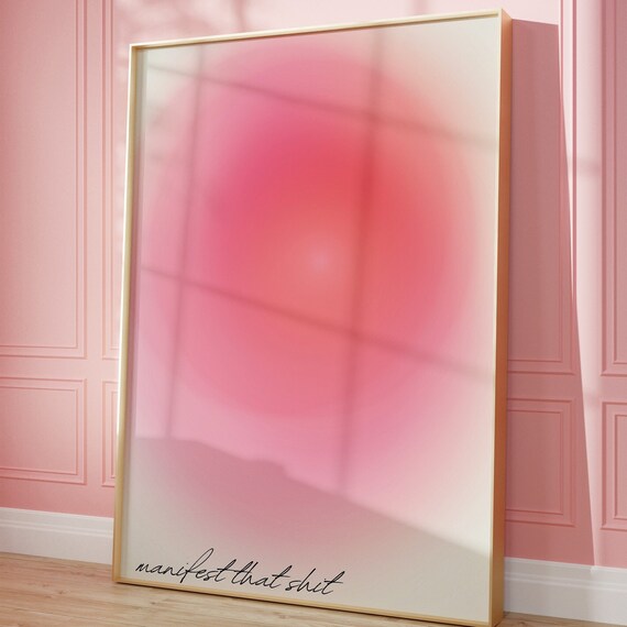 Manifest That Shit Pink Aura Gradient Cheeky Affirmation Poster