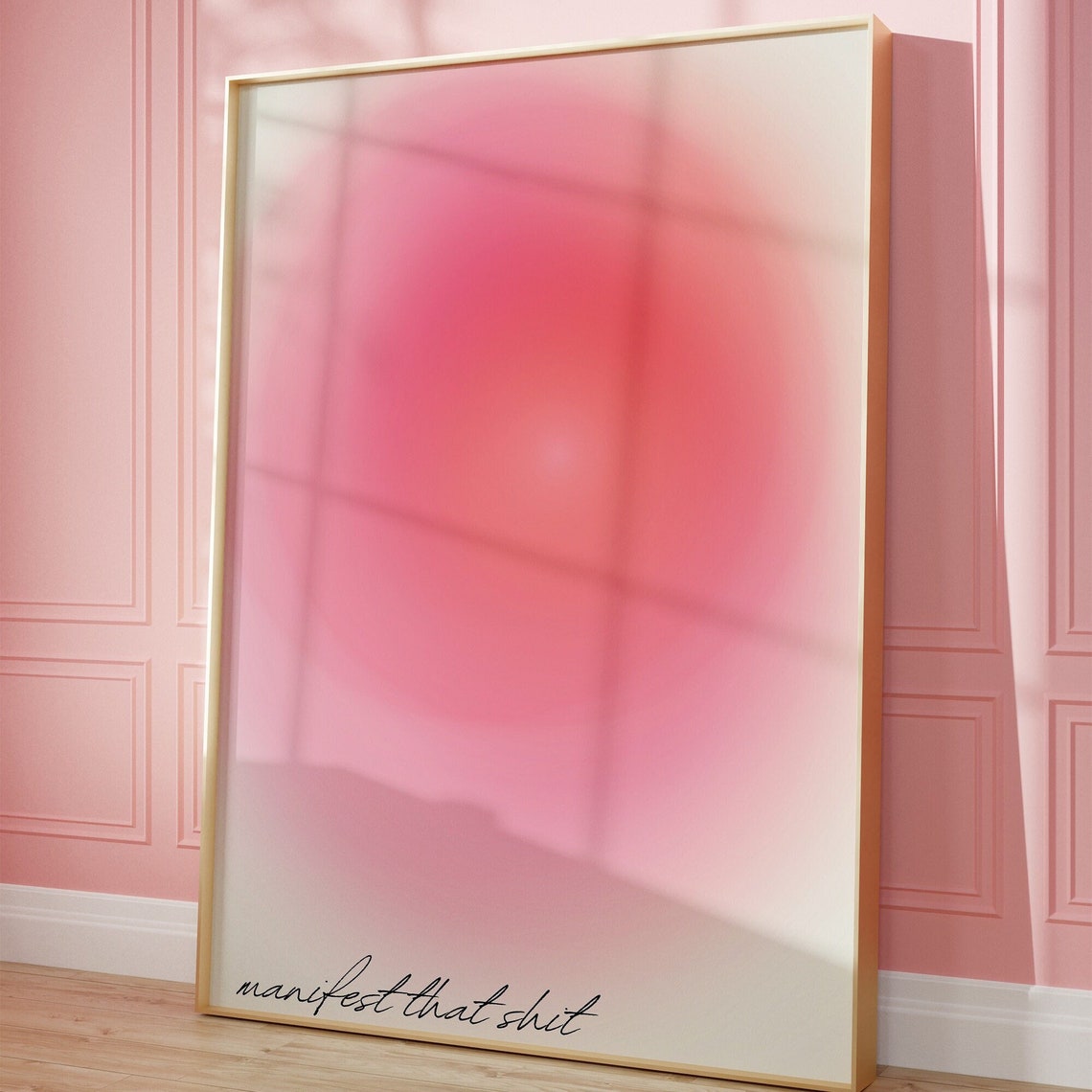 Manifest That Shit Pink Aura Gradient Cheeky Affirmation Poster